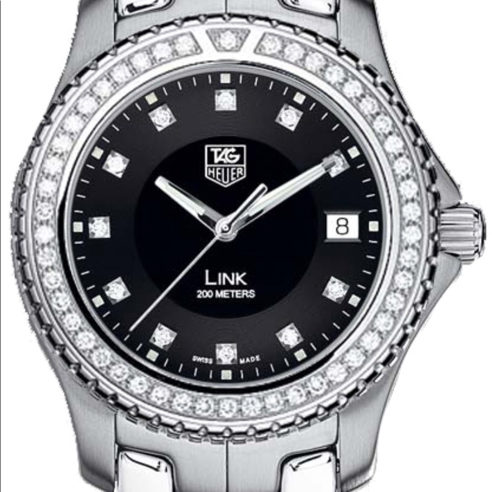 Tag heuer Men’s link w/ diamonds -gently used band
